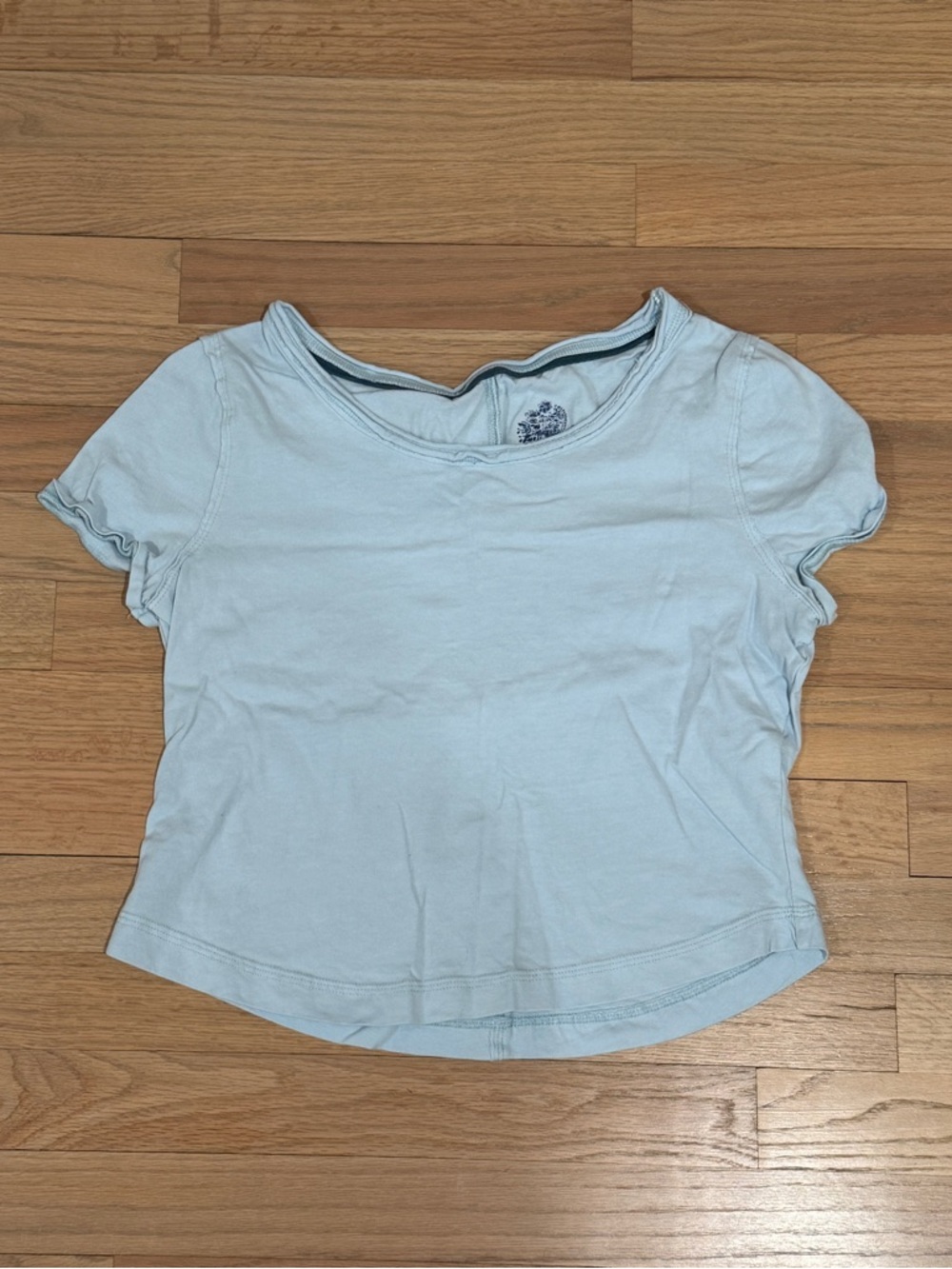 Women’s Anthropologie (Pilcro) Baby Tee - Light Blue & Charcoal, Size Medium - Picture 5 of 7
